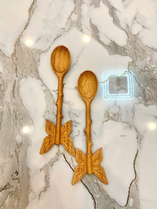 Wooden Butterfly <b>Spoon</b> Factory Direct Vietnam Natural Wood Material For Cooking <b>Serving</b> Kitchen Tool Custom Engraved Logo - Product Image 4