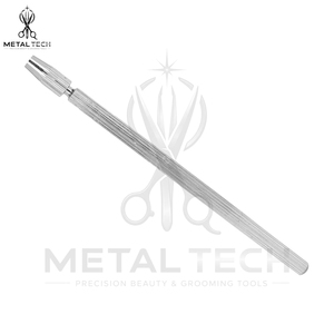 Porte-aiguille ventilé en métal argenté avec poignée ergonomique moletée, micro-aiguille à crochet en acier, outils professionnels pour la fabrication de perruques en dentelle - Product Image 3