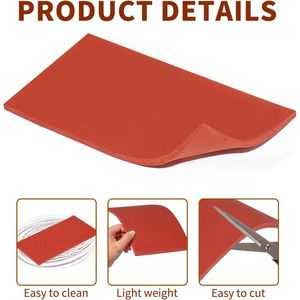 Set di 4 Tappetini in Silicone per Pressa a Caldo, 2 Spessori (1/8" e 1/5"), 10x20 cm, Accessori Resistenti al Calore per Cappelli e Pad Press - Product Image 2