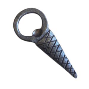 Abridor de botellas de hierro forjado a mano en forma de cono con acabado de recubrimiento en polvo para decoración de bares, para regalo. - Product Image 1