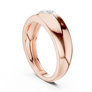 Anillo de Compromiso Clásico para Hombre Vinson Project, Corte Princesa, Moissanita, Estilo Art Deco, Acabado Pulido, Acero Inoxidable Dorado - Product Image 3