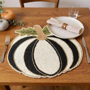 Premium Quality Luxury NEHA ENTERPRISES Eco-Friendly Handmade Embroidery Beaded Floral Pattern Wedding <b>Place</b> <b>Mat</b> <b>Woven</b> - Product Image 1