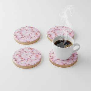 Stylish Modern MDF Enamel Print Coaster <b>Set</b> 5 Pcs With Holder Elegant Square Pattern Custom Metal Paper Pad - Product Image 1