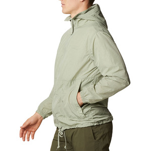 Chaqueta Ligera con Capucha para Hombre, Resistente al Viento, Color Sólido, Corte Casual, Exterior de Poliéster, para Primavera, Estilo Pullover de Manga Regular - Product Image 3