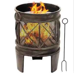 Skies Trader Brasero d'extérieur en métal au gaz naturel, portable, pour patio, jardin, foyer, chauffage, design double couche, moderne - Product Image 5