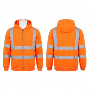 Chaqueta de Trabajo Premium para Hombre, 340 GSM, Poliéster Softshell, Negra, con Paneles Reflectantes y Capucha, Logotipo Personalizado - Product Image 5