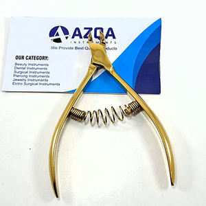 Pince à cuticules de haute qualité plaquée or, en acier inoxydable, outil de soin des ongles pour manucure et pédicure avec lames incurvées - Product Image 6