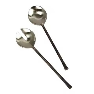 Restaurant Service Metal Salad Server Set Stainless Steel Salad Serving <b>Spoon</b> Fork Kitchen Dining <b>Table</b> Use - Product Image 5