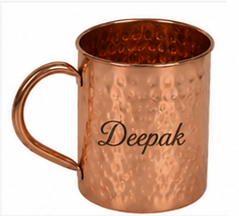 Mug en cuivre pur martelé personnalisé avec gravure de nom sur mesure |   Mug à boire ayurvédique fait main |   Tasse en cuivre cadeau - Product Image 5