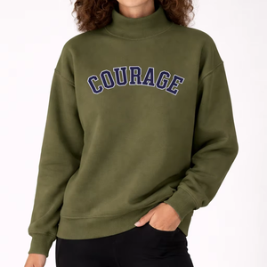 Sudadera personalizada con cuello simulado, sudadera con cuello simulado, sudadera con logo impreso o bordado, sudadera oversize para mujer - Product Image 1