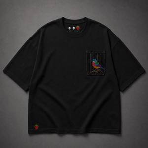 Black Oversized <b>Men</b> T <b>Shirt</b> 100% Cotton Embroidery Pocket Tee O Neck Breathable Casual Streetwear - Product Image 1