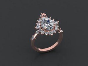 Premium Gold Silver Women <b>Ring</b> Yellow White Rose Finish Moissanite CVD Colour Stone <b>CZ</b> EGL VVS2 D Pear Round 3.95 CTS VS1 - Product Image 2