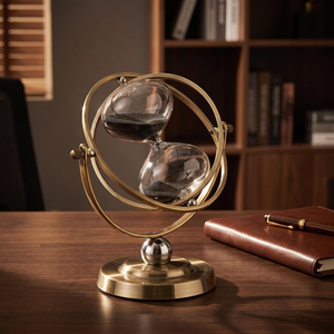Luxury Brass Hourglass <b>Sand</b> Timer Vintage <b>Decorative</b> Desktop Timepiece for Home Office Desk Decor Gift & Collection - Product Image 3