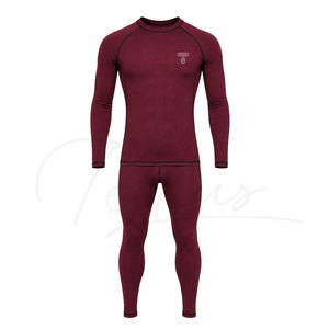 Conjunto de Compresión para Hombre, Color Sólido, Cuello Redondo, Transpirable, Sin Costuras, Ropa de Yoga, Cintura Elástica Doble - Product Image 1