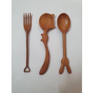 Petite cuillère en bois, cuillère miniature en bois, fabrication artisanale, vente en gros directe d'usine du Vietnam, étiquette personnalisée, cuillère cadeau, forme d'animal, chat, lapin - Product Image 1