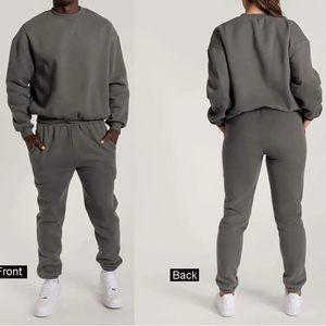 Nouvelle collection streetwear : Survêtement rose uni à col rond, léger, en tissu doux, manches longues, pour homme - Product Image 3