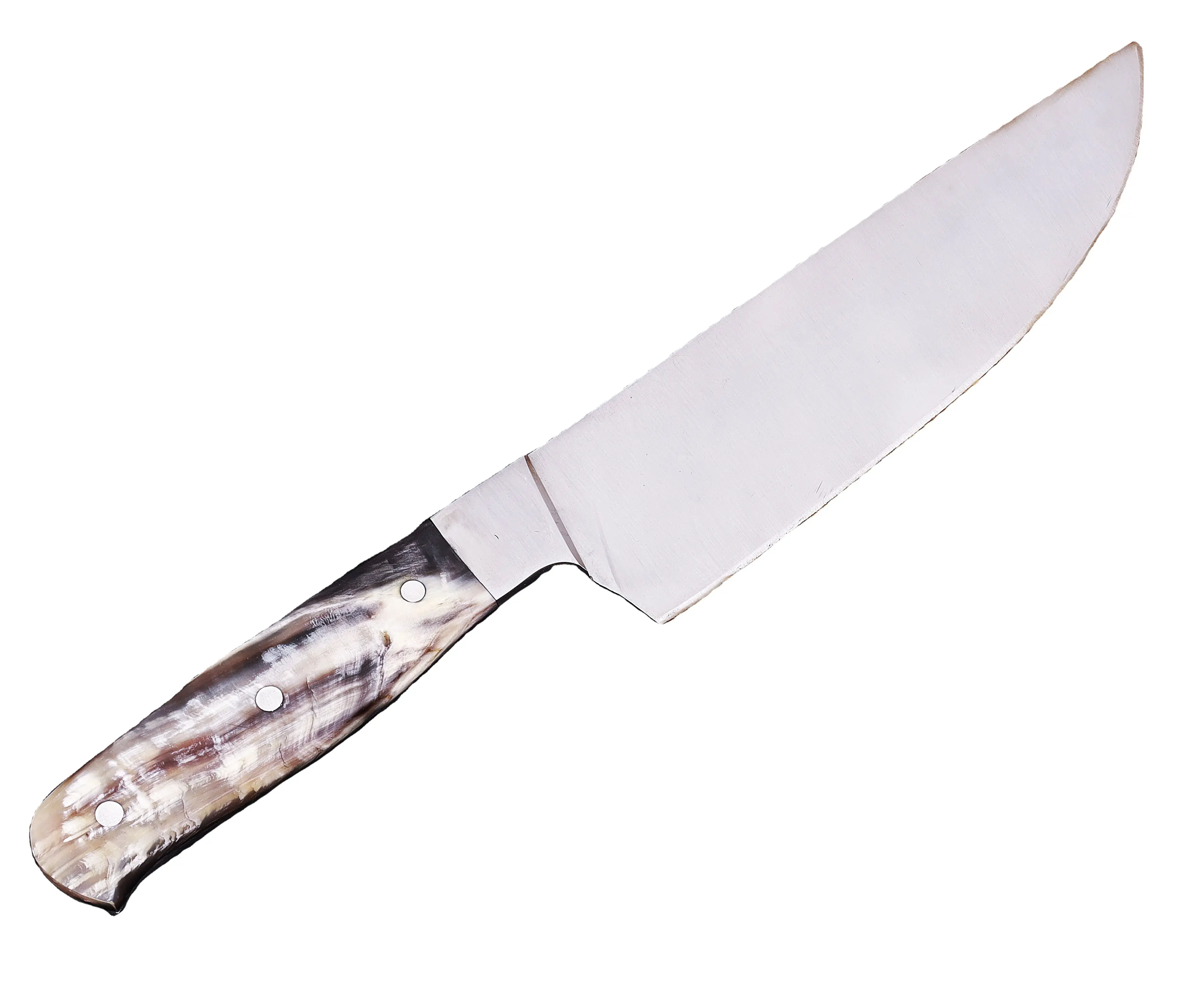 バッファローホーンハンドル手作りのステンレス鋼の刃とボルスターはカッティングキッチンに会います革カバー付きの鋭いエッジのシェフナイフを使用します