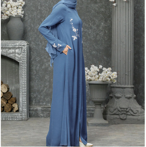 Abaya carrée en coton pour femmes musulmanes, personnalisée, unie ou imprimée, style ethnique, pour dames, avec foulard inclus - Product Image 6