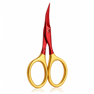 Ciseaux de manucure en acier inoxydable en gros, logo personnalisé, rouge doré, durables, réutilisables, ciseaux pour couper les ongles avec étui en cuir, OEM - Product Image 5