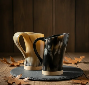Taza de cuerno natural rústica hecha a mano de alta calidad, taza de cerveza vikinga, taza para beber estilo medieval para cerveza, hidromiel, café a los precios más bajos - Product Image 3