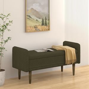 Green Teddy <b>Velvet</b> <b>Storage</b> <b>Stool</b> 45.98\"*16.75\"*21.75\" with <b>Storage</b> Space for Apartments Living Room Bedrooms - Product Image 1