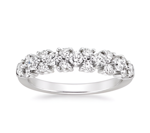 Bague de mariage tendance Aniva pour homme en or blanc, jaune et rose 18 carats avec diamants de laboratoire CVD EF VVS en grappe graduée certifiée IGI - Product Image 4