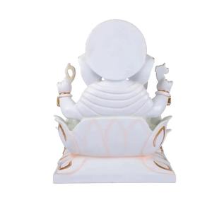 Murti de Ganpati de Mármol Pulido Hecho a Mano de Alta Calidad por S.Kumar & Sons para Decoración Interior Moderna y Tradicional - Product Image 3