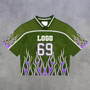 Camiseta Deportiva Personalizada de Estilo Retro Americano, Talla Grande, Corte Cuadrado, para Gimnasio y Fútbol - Product Image 4