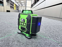 Niveau laser mural omnidirectionnel 4D à 16 points, auto-nivelant, rotation verte à 360°, alimenté par batterie au lithium, kit d'outils