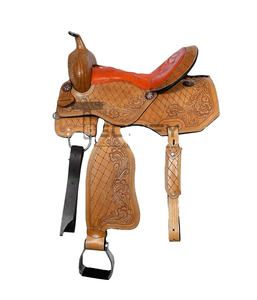 Selle de cheval western en cuir sculptée à la main, selle de ranch haut de gamme, équipement équestre - Product Image 1