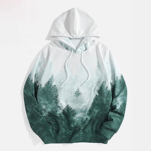 Sweat-shirt à capuche pour homme, imprimé forêt, en polaire respirant, écologique, avec poche, décontracté, pour l'hiver - Product Image 3