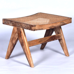 Wholesale Durable Portable Modern Solid Wood Fabric Upholstery <b>Stool</b> V-Leg Foldable Ottoman Living Room Furniture Apartment - Product Image 1
