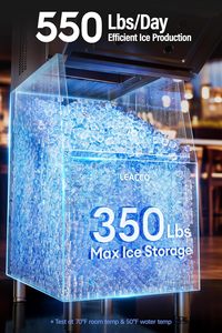 Commercial <b>Ice</b> Maker <b>Machine</b> 550LBS/24H with 350LBS Stainless Steel Storage Bin, Air Cooled Modular <b>Ice</b> <b>Cube</b> <b>Machine</b>, 1200W - Product Image 2