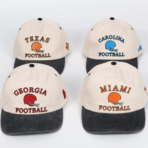 Custom Embroidered Logo Baseball Cap Trendy Vintage Snapback with Stretchable Brim 100% cotton 5-Panel <b>Hat</b> - Product Image 4