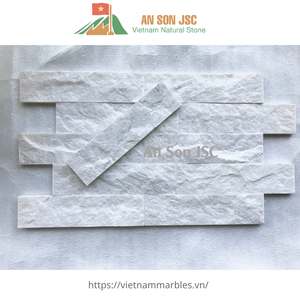 Carreaux muraux en marbre blanc naturel 3D, panneaux de revêtement en pierre à face fendue, pierre décorative de luxe pour hall d'hôtel et villas - Product Image 6