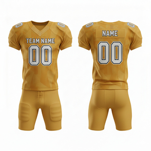 Ensemble d'uniformes de football américain personnalisés pour hommes, tenue de sport d'équipe personnalisée pour adultes, comprenant maillot, pantalon et short grande taille 100% - Product Image 5