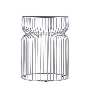 Mesa Auxiliar Moderna y Contemporánea ET901 de 21 Pulgadas de Alto con Base Encajada y Tapa de Vidrio Templado Tintado para Sala de Estar - Product Image 6