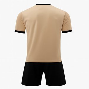Maillot de football pour homme à col en V, color-block, manches courtes, en polyester respirant, coupe classique, toutes saisons - Product Image 2