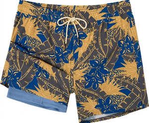 Nouveaux shorts de sport pour hommes, à séchage rapide, imperméables, extensibles, pour la plage, le surf, imprimés, 100% polyester, avec cordon de serrage - Product Image 1