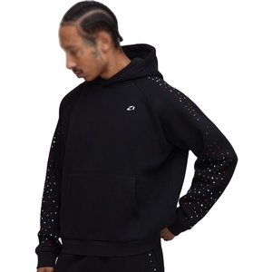 Sweat à capuche oversize en molleton de coton avec strass multicolores, design minimaliste, streetwear pour hommes, directement de l'usine - Product Image 1