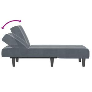 Chaise longue en velours gris foncé - Product Image 6