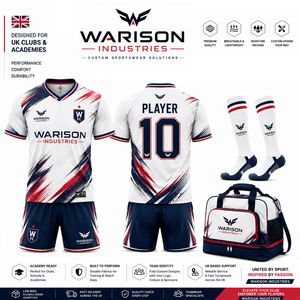 Premium Quality Unisex Breathable Quick Dry Football Uniform Kit UK Teamwear Football Jersey Short Socks And Bag Set - Product Image 1