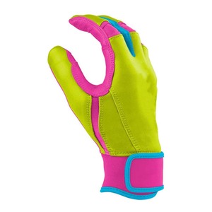 Gants de frappeurs vert lime, rose et bleu, avec coussinet pour le pouce et fermeture auto-agrippante, unisexe, pour entraînement adulte - Product Image 2