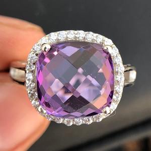 Natural Amethyst Engagement <b>Ring</b> For Women 925 Sterling Silver Solid Cut February Birthstone Jewelry - Product Image 5