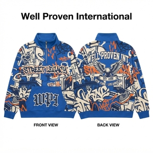 Sudadera Premium de 350GSM 100% Algodón Grueso con Media Cremallera para Hombre, Estilo Urbano, Verde Bosque, Bordado Personalizado, Impresión Puff Screen - Product Image 6