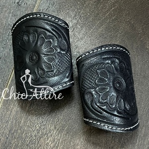 2026 New Personalized Low Price Hand <b>Tooled</b> Genuine Cow <b>Leather</b> Scarf Slide Fashionable Western Style Scarf Holder for Girl's - Product Image 1