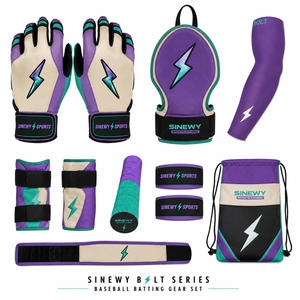 Custom Brand High Quality Leather Left-Handed Baseball Training Equipment Set Batting Gloves Breathable Padded <b>Hook</b> Loop Closure - Product Image 1