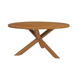 Modern <b>Round</b> <b>Solid</b> <b>Wood</b> <b>Dining</b> <b>Table</b> with X-Shaped Legs Eco-Friendly & Durable for Home Hotel Office Use - Product Image 1