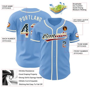Maillot de baseball personnalisé de haute qualité avec logo couleur, 100 % polyester, séchage rapide, respirant, pour adultes, unisexe, tenue d'équipe - Product Image 3