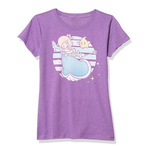 Camiseta Informal de Manga Corta para Niños, Camiseta de Cuello Redondo Morada para Mujer, Camiseta con Estampado de Dibujos Animados Rosalina Glitter - Product Image 6